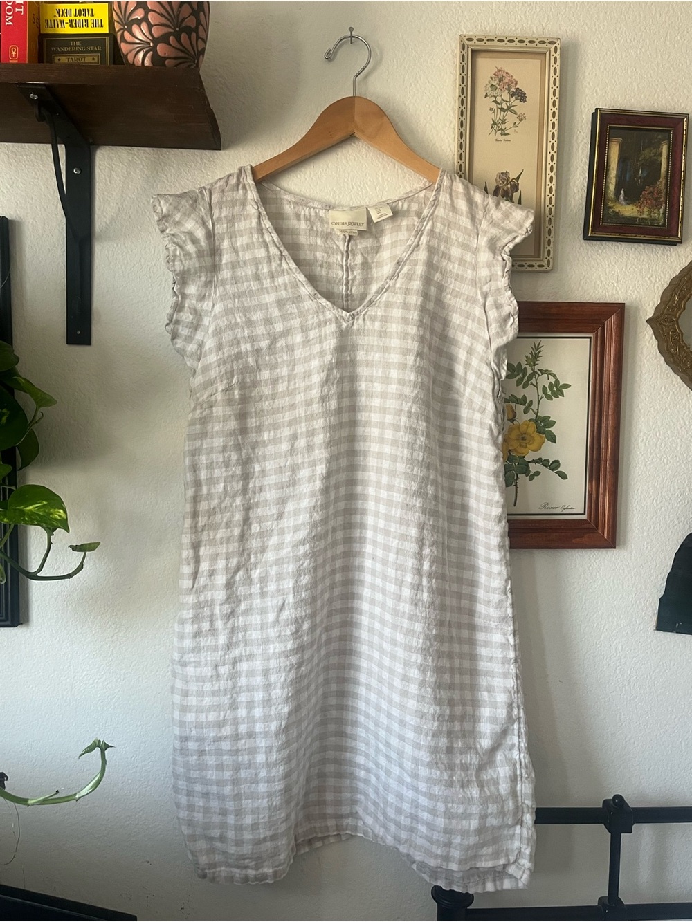Cynthia Rowley 100% Linen Gingham Dress - Picture 2 of 5